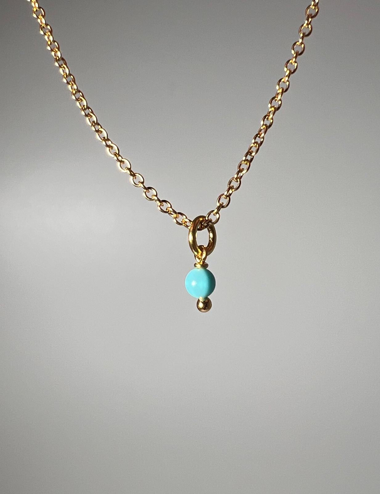 PERSEMPRE I Ciondolo turchese argento 925 dorato